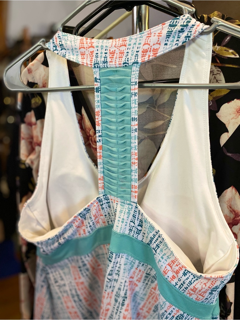 Soybu Coral, Teal & Navy Striped Racerback Active Dress - Picture 4 of 5